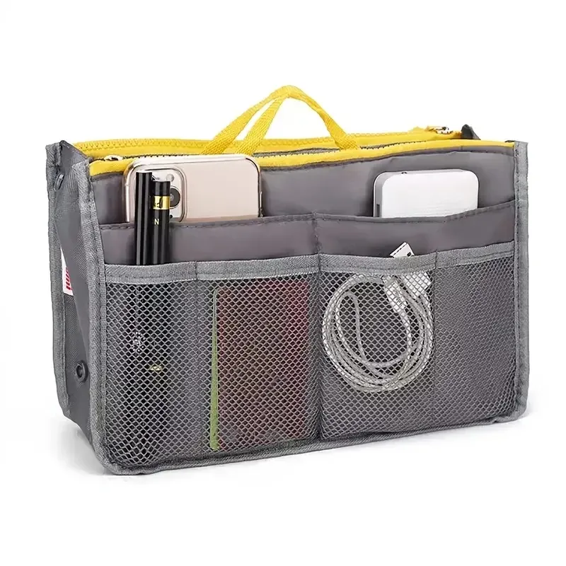 Organisateur de sac à main en nylon pour femmes, insert de voyage avec doublure grande capacité 2