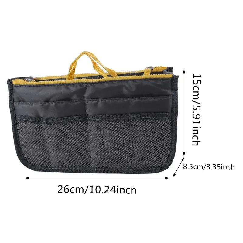Organisateur de sac à main en nylon pour femmes, insert de voyage avec doublure grande capacité 6