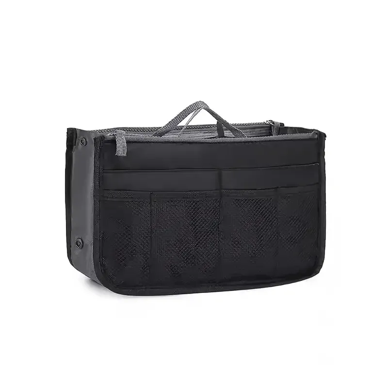 Organisateur de sac à main en nylon pour femmes, insert de voyage avec doublure grande capacité 12