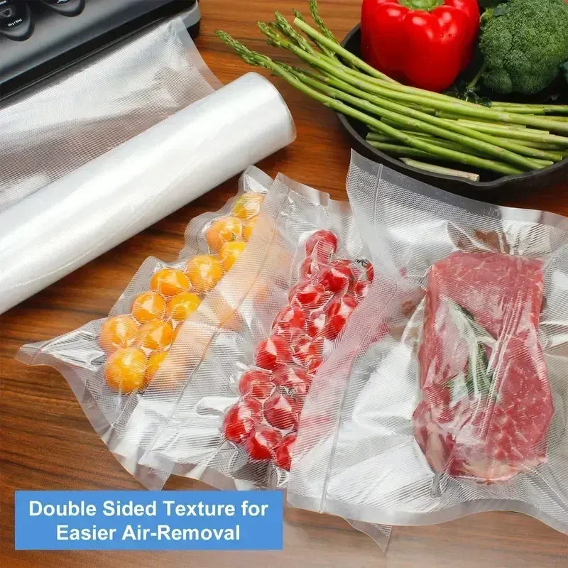 Lot de 50 sacs de mise sous vide jetables, transparents, pour viandes, fruits et légumes 5