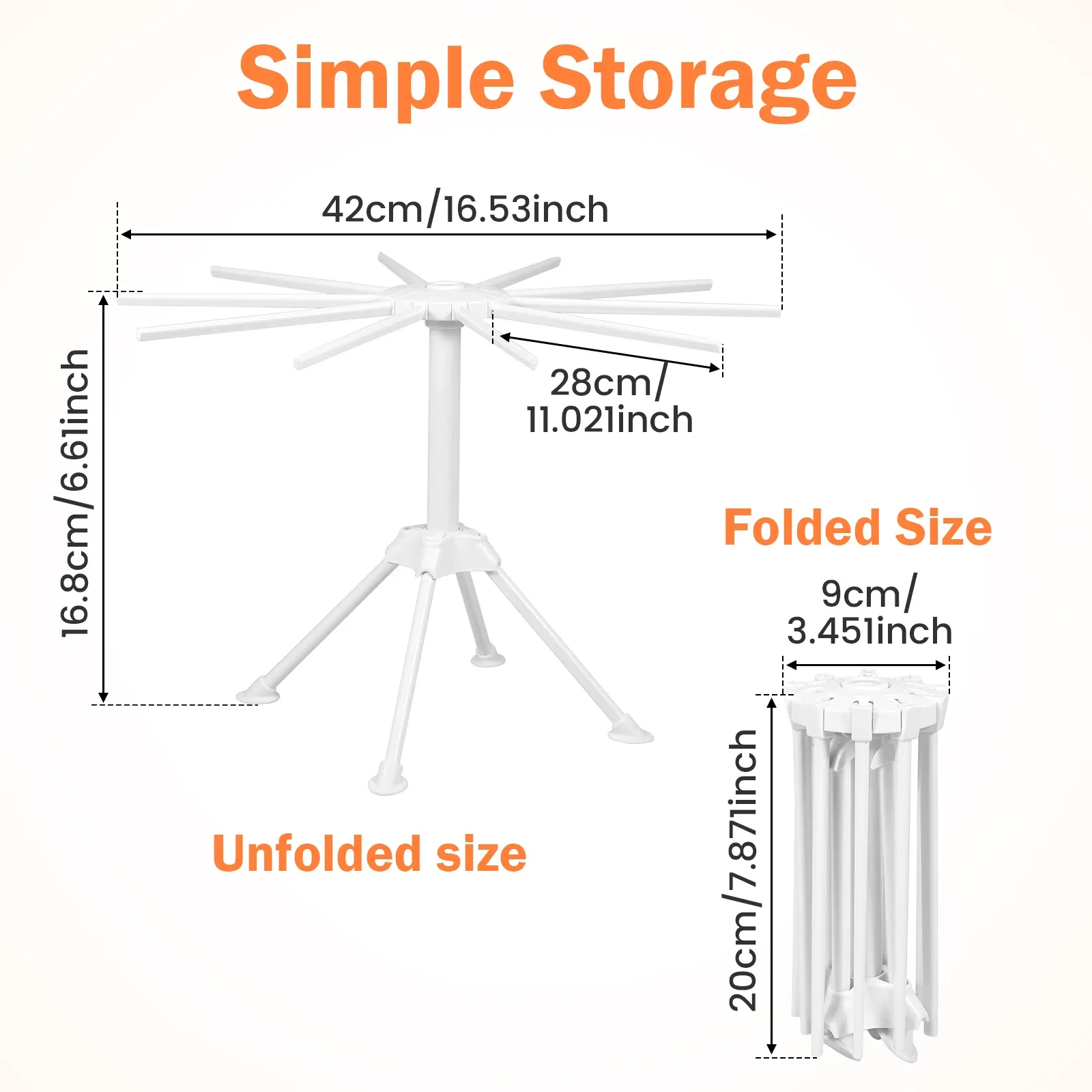Support de séchage de pâtes pliable pour spaghetti et pâtes fraîches 9