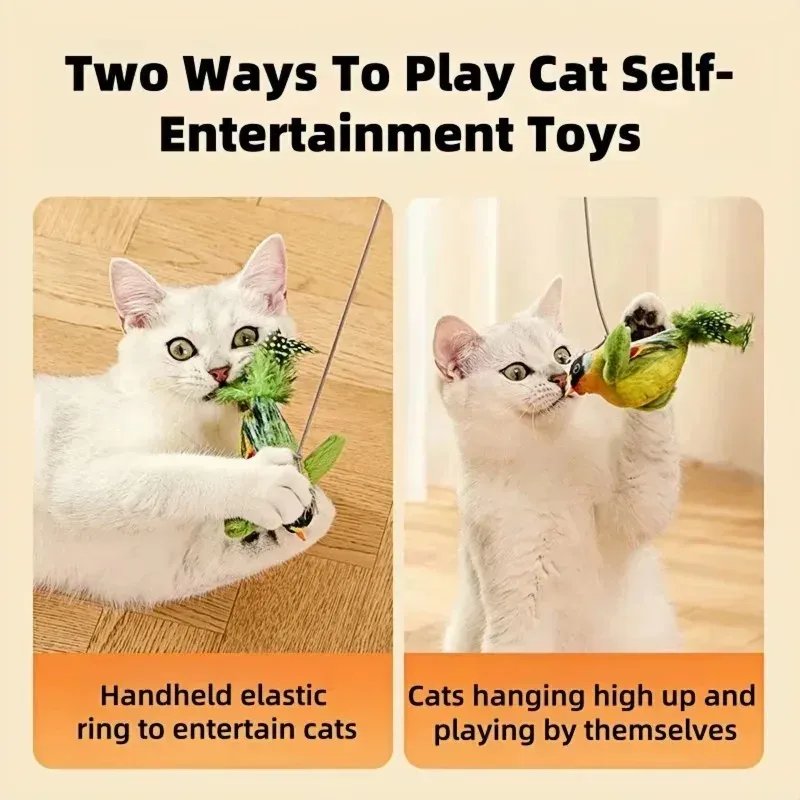 Chat en pleine action avec son jouet