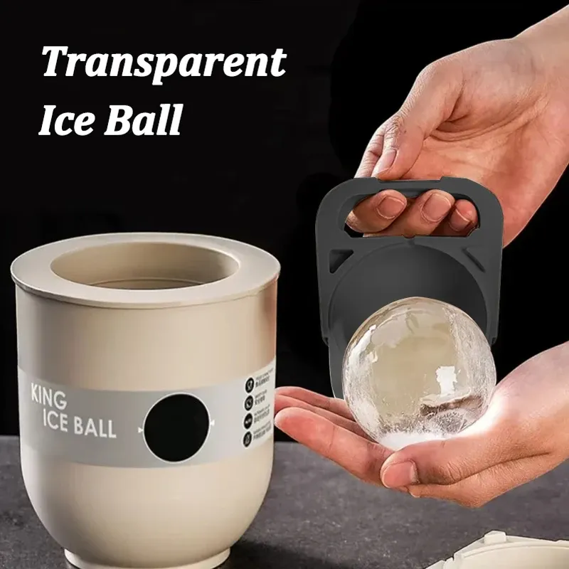 Moule à boules de glace en silicone anti-fonte, plateau à glaçons transparent pour whisky et cocktails 2