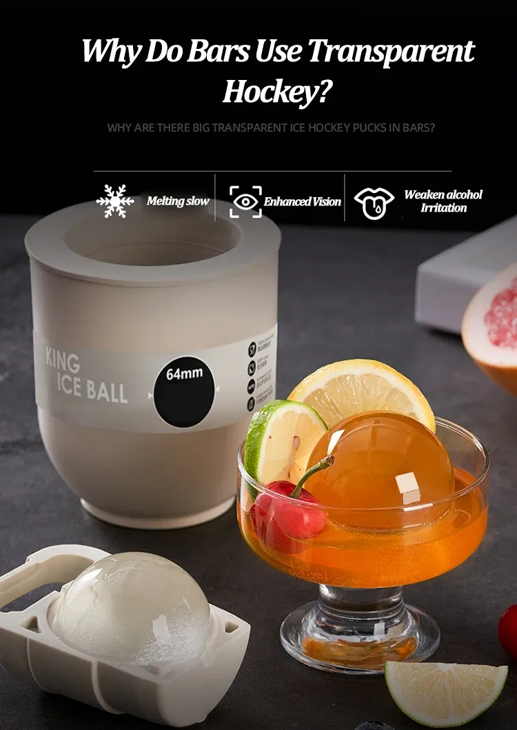 Boules de glace transparentes issues du moule