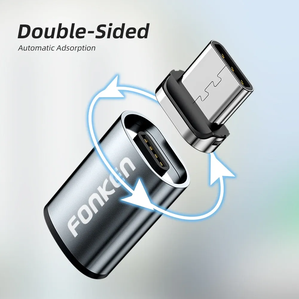 FONKEN Câble de charge magnétique 3 en 1 Micro USB et USB-C pour Huawei et Samsung 3