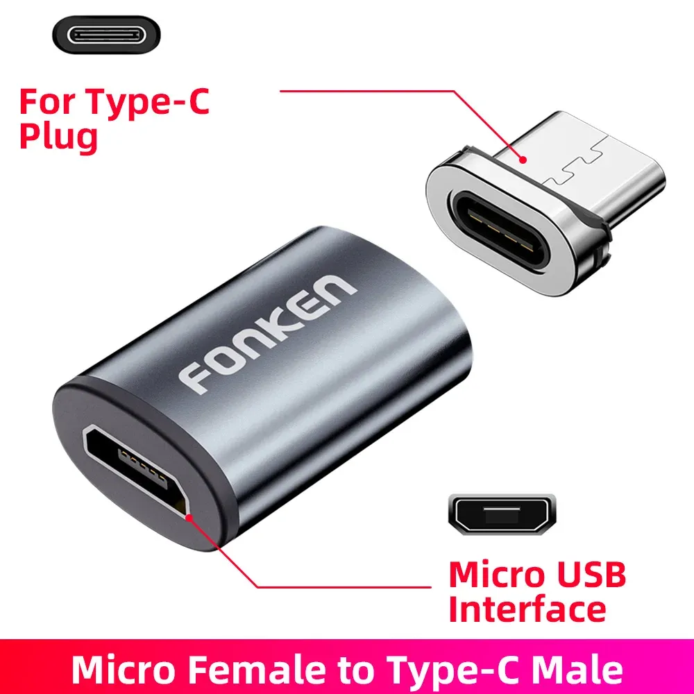 FONKEN Câble de charge magnétique 3 en 1 Micro USB et USB-C pour Huawei et Samsung 9