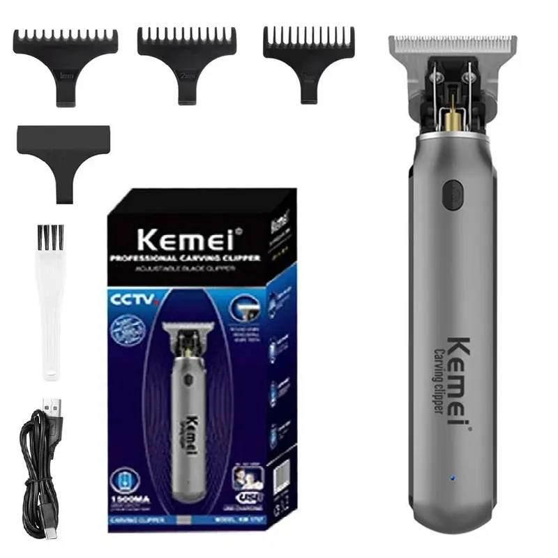 Tondeuse à cheveux électrique Kemei 1757 sans fil pour hommes, professionnelle, rechargeable, pour cheveux et barbe 8