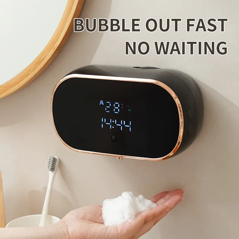 Distributeur de savon moussant automatique et intelligent, rechargeable par USB, pour salle de bain, en ABS bicolore - Image 1