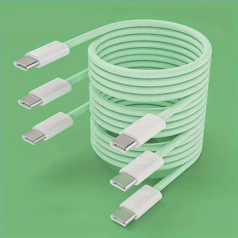 Câble de charge rapide haut de gamme 1 m / 2 m / 3 m 60 W USB-C vers USB-C pour téléphone, tablette, PC et ordinateur portable – lot de 3 10