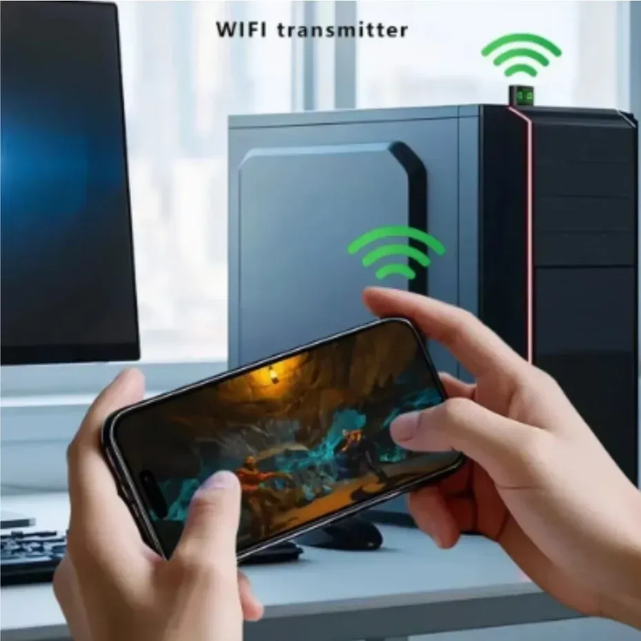 Adaptateur WiFi 6 USB sans fil, bande 2,4 GHz, récepteur WiFi sans pilote, 802.11ax MU-MIMO OFDMA, compatible ordinateurs de bureau et portables 3