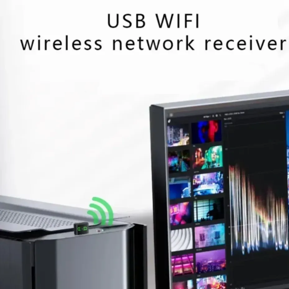 Adaptateur WiFi 6 USB sans fil, bande 2,4 GHz, récepteur WiFi sans pilote, 802.11ax MU-MIMO OFDMA, compatible ordinateurs de bureau et portables 5