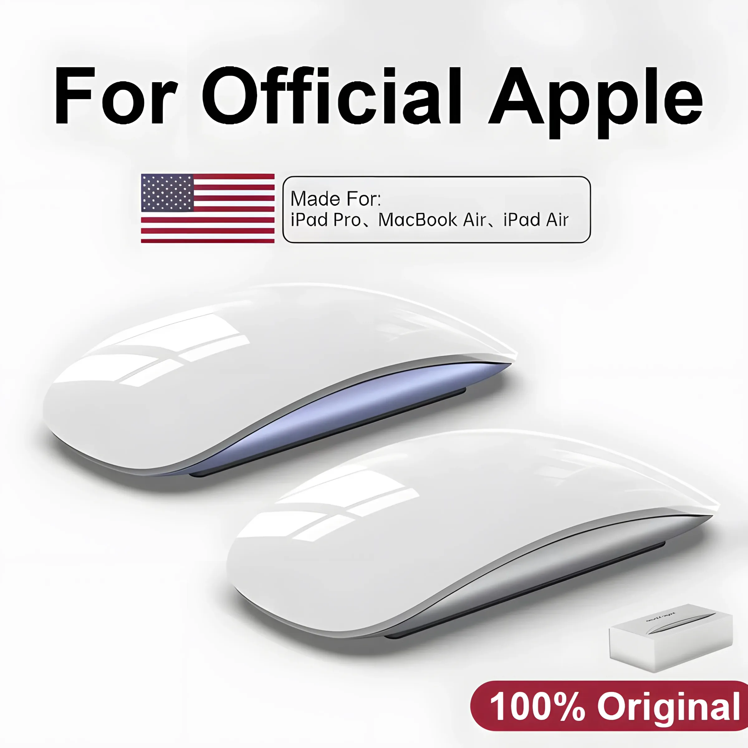 Souris sans fil Bluetooth 5.0 Apple Magic Mouse d'origine, compatible MacBook Pro, MacBook Air, Mac mini, iPad et PC, avec surface multi-touch