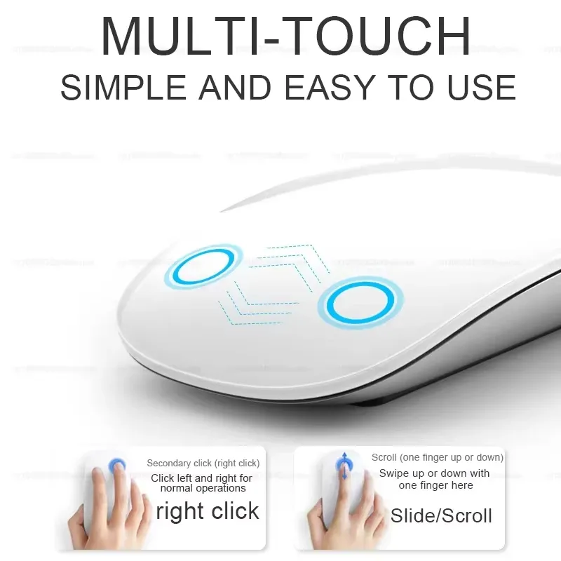 Souris sans fil Bluetooth 5.0 Apple Magic Mouse d'origine, compatible MacBook Pro, MacBook Air, Mac mini, iPad et PC, avec surface multi-touch 4