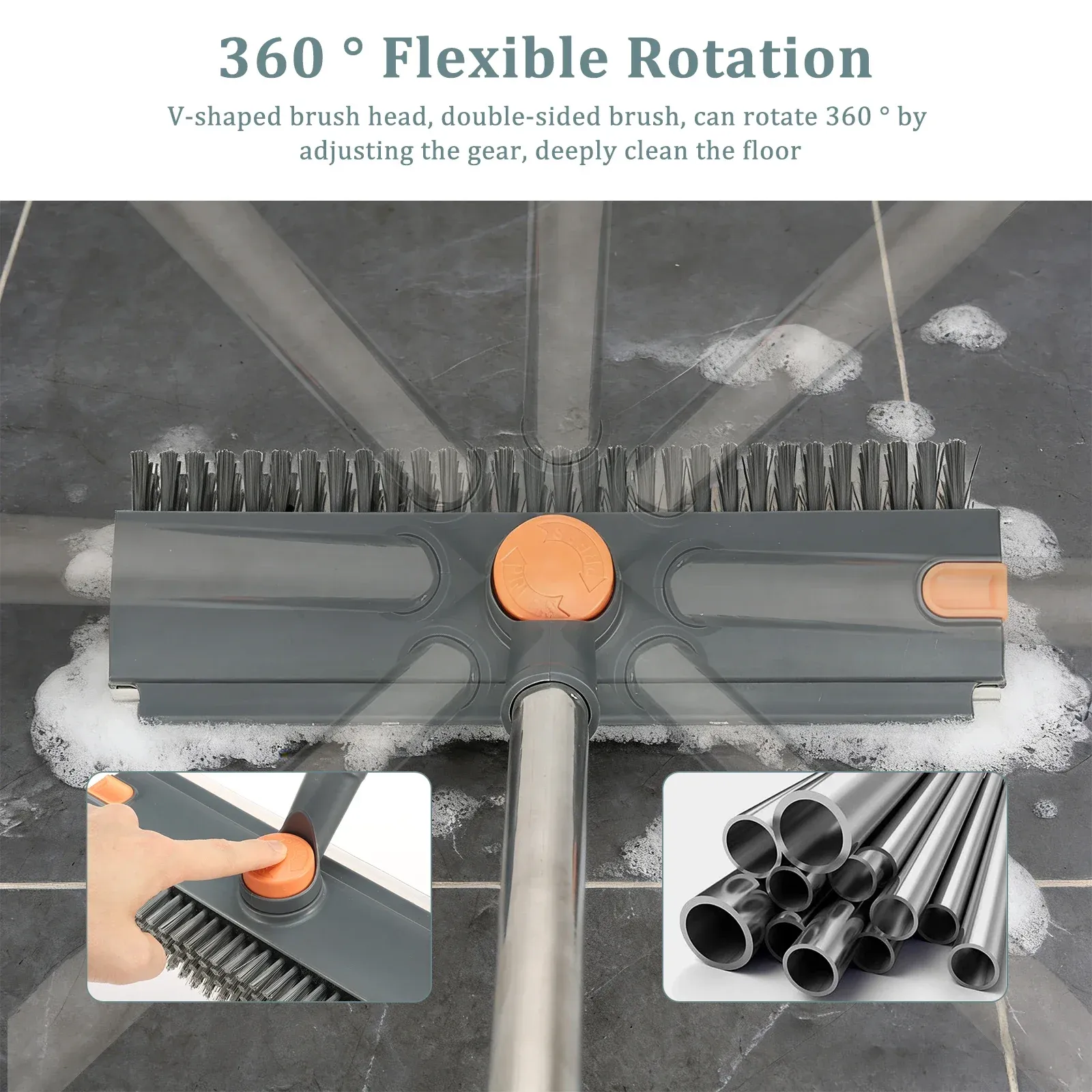 Brosse en utilisation pour le nettoyage des carrelages