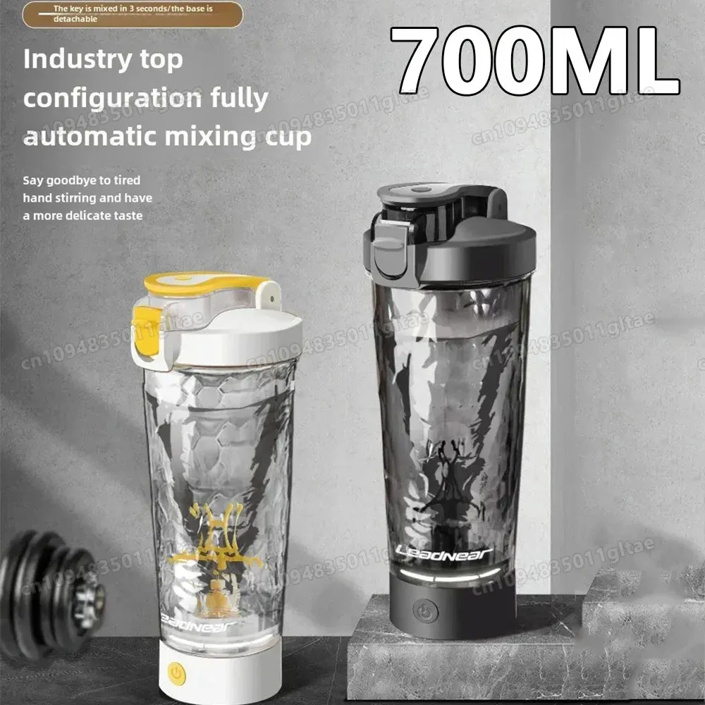 Shaker électrique automatique pour protéines et poudres, bouteille mélangeuse rechargeable 4