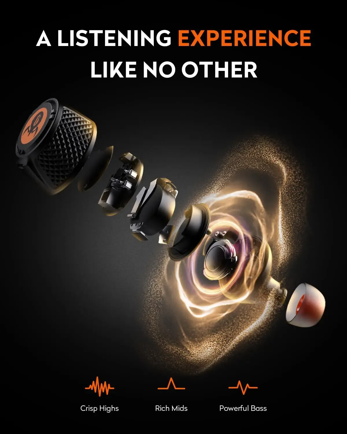 GravaStar Sirius P9 Plus Écouteurs sans fil True Wireless, Bluetooth 5.3, Casque à réduction active du bruit (ANC), autonomie de lecture de 28 heures, ENC Clear 3