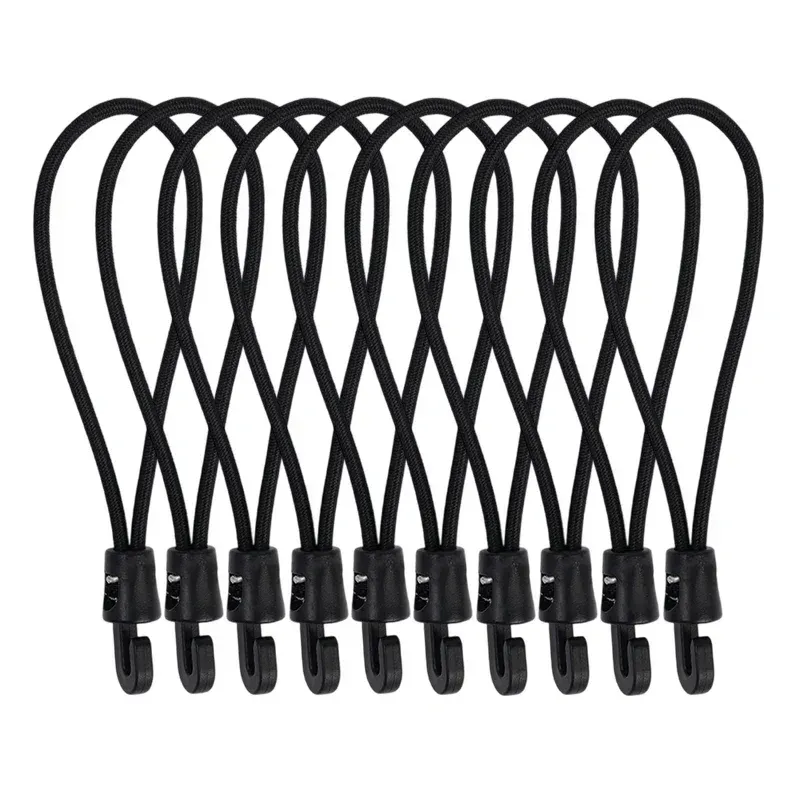 Cordon élastique à crochets 10/15/25 cm pour bâche de camping, lot de 1 ou 10 pièces 14
