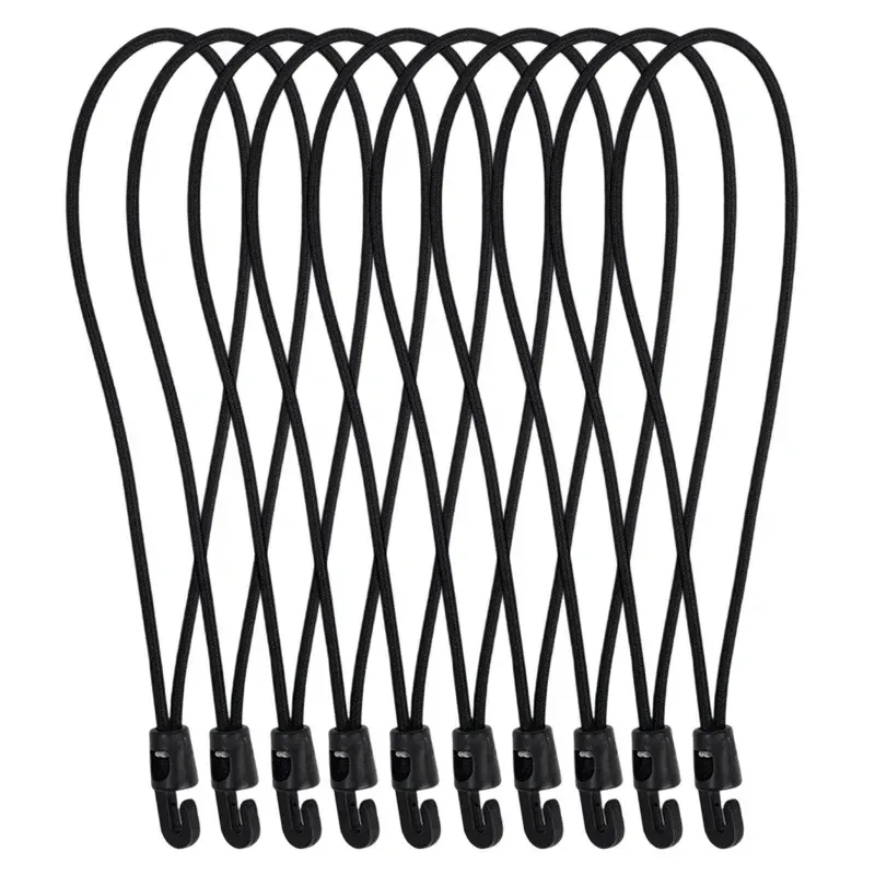 Cordon élastique à crochets 10/15/25 cm pour bâche de camping, lot de 1 ou 10 pièces 15