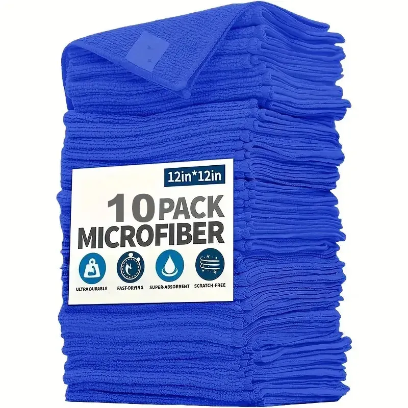 Chiffons de nettoyage en microfibre non pelucheux, lavettes réutilisables, très absorbants pour vitres de voiture 7