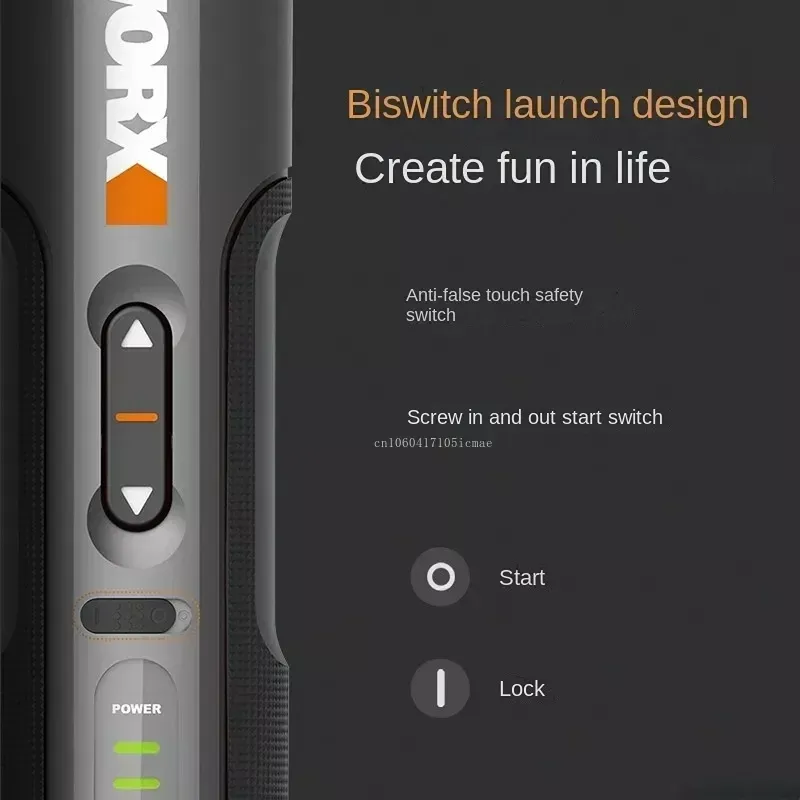 WORX WX242 Jeu de tournevis électrique sans fil 4 V intelligent, rechargeable par USB, avec 30 embouts et mini perceuse 3