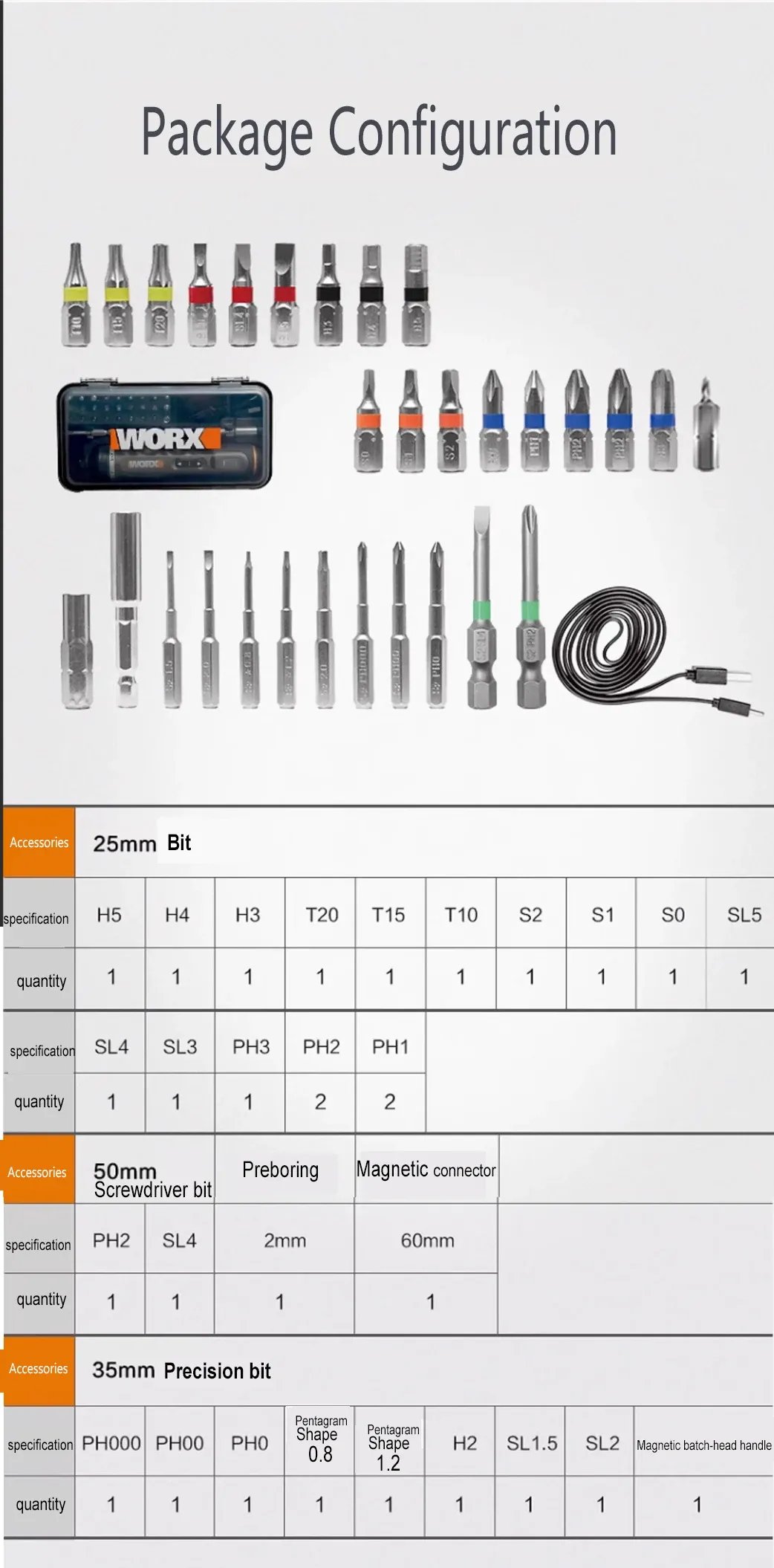 Worx WX242 tournevis électrique gamme