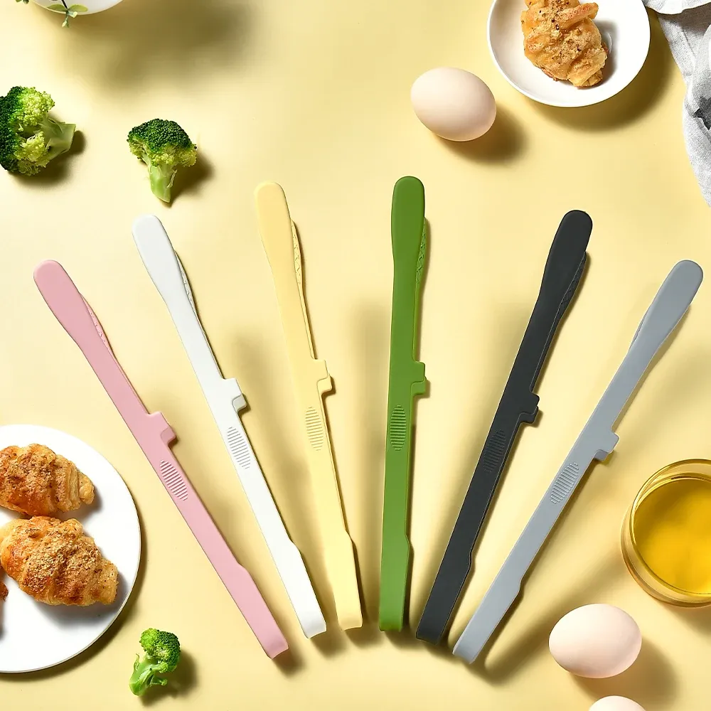 Pinces à toast en silicone alimentaire antidérapantes, pour cuisson et barbecue 2