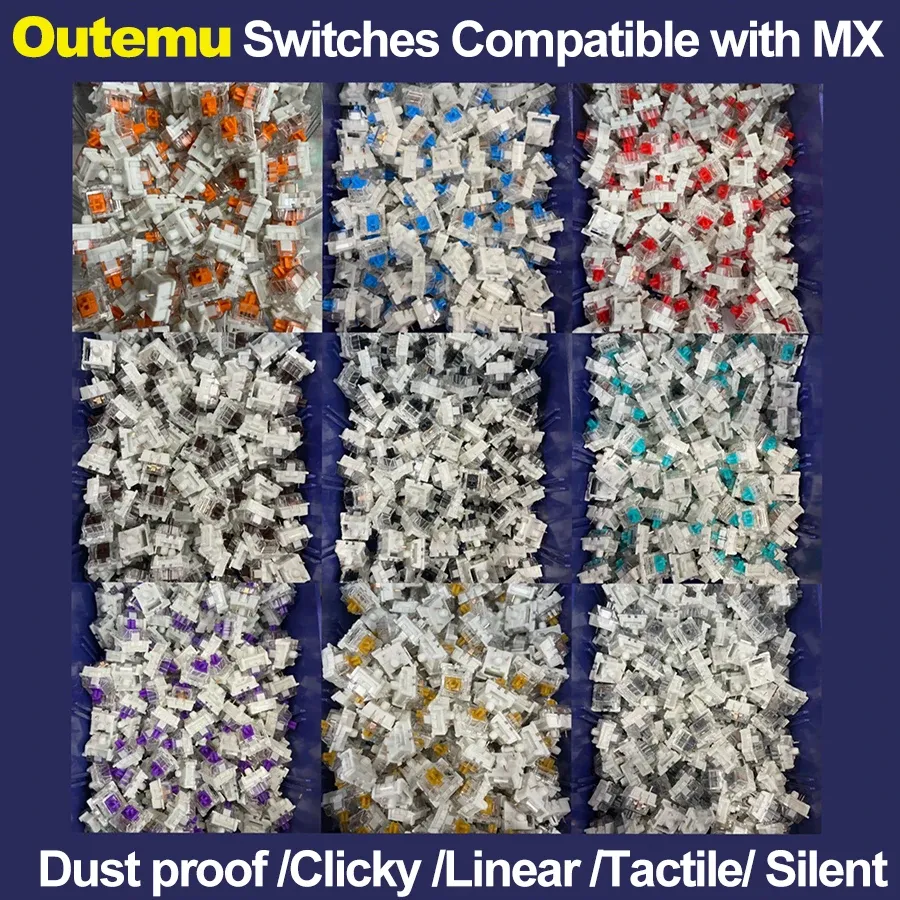 Interrupteurs mécaniques Outemu pour clavier, noir, bleu, marron, rouge, compatibles avec les interrupteurs MX, prises CIY, SMD 3 broches, broches fines - Image 1