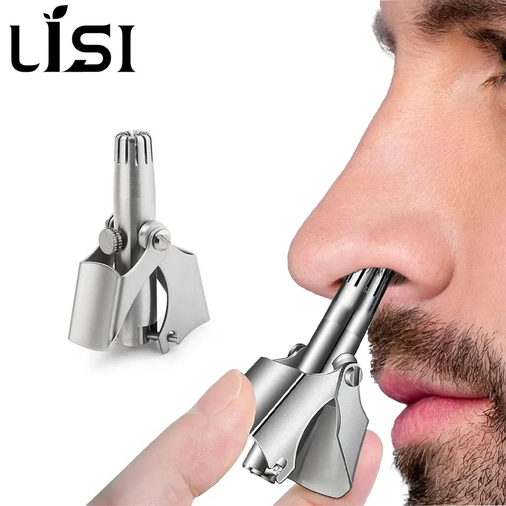 LISI Tondeuse manuelle portable pour nez et oreilles, lavable et étanche, en acier inoxydable, avec brosse de nettoyage - Image 1