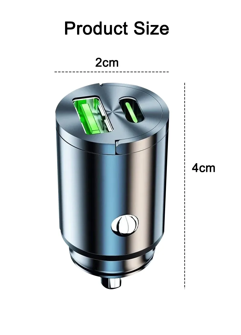 Chargeur de voiture mini en situation d'utilisation