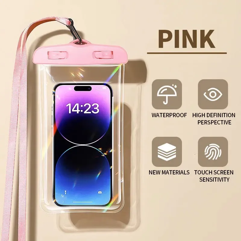 Pochette étanche pour téléphone, sac sec sous-marin pour natation, plongée et sports aquatiques, compatible écrans jusqu'à 6 pouces 2