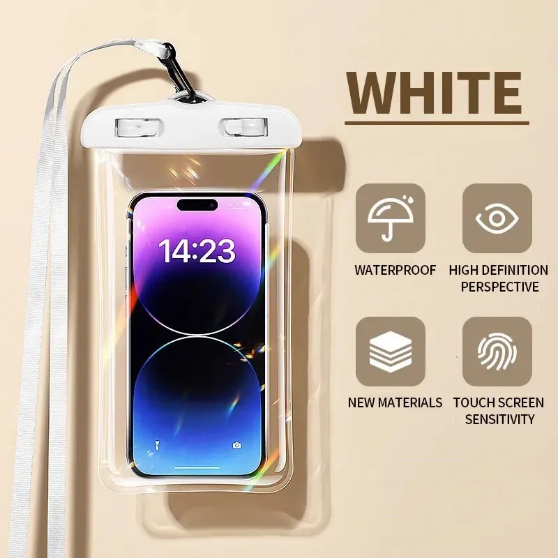 Pochette étanche pour téléphone, sac sec sous-marin pour natation, plongée et sports aquatiques, compatible écrans jusqu'à 6 pouces 7