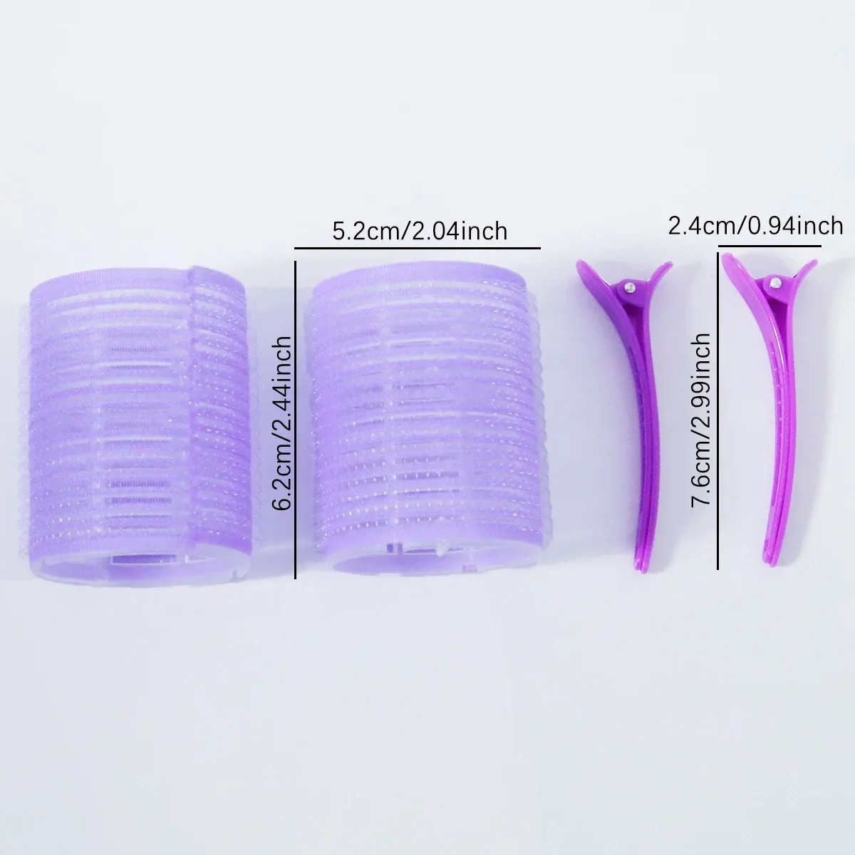 Ensemble de 4 bigoudis auto-agrippants sans chaleur : 2 bigoudis autoagrippants et 2 pinces à cheveux pour coiffure maison 3
