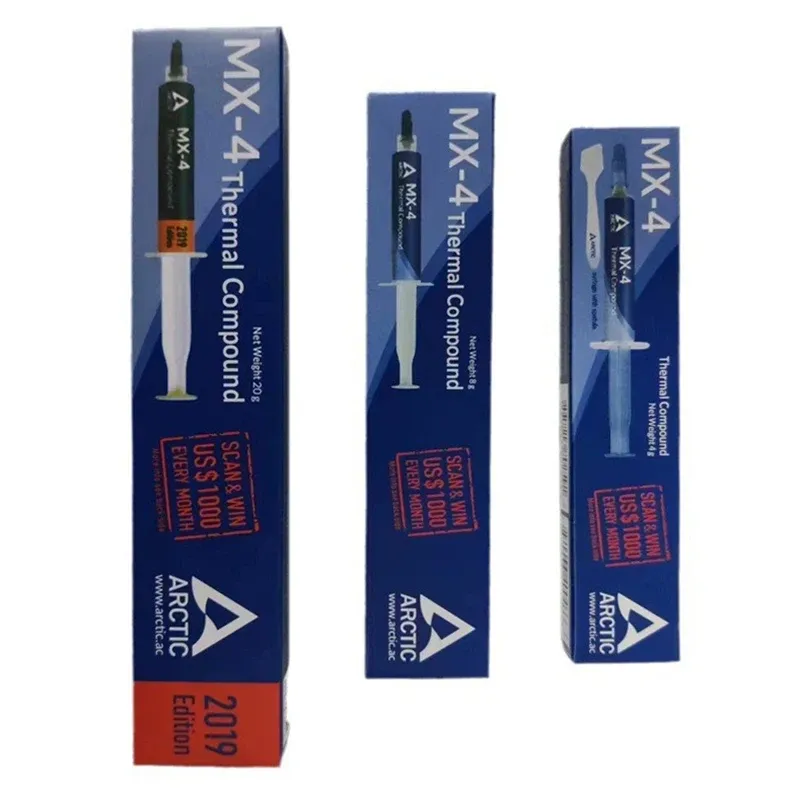Pâte thermique MX-4 4 g, 8 g, 20 g pour processeur CPU et GPU, composé de silicone haute performance 3