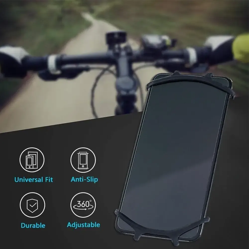 Support de téléphone en silicone monté sur un guidon