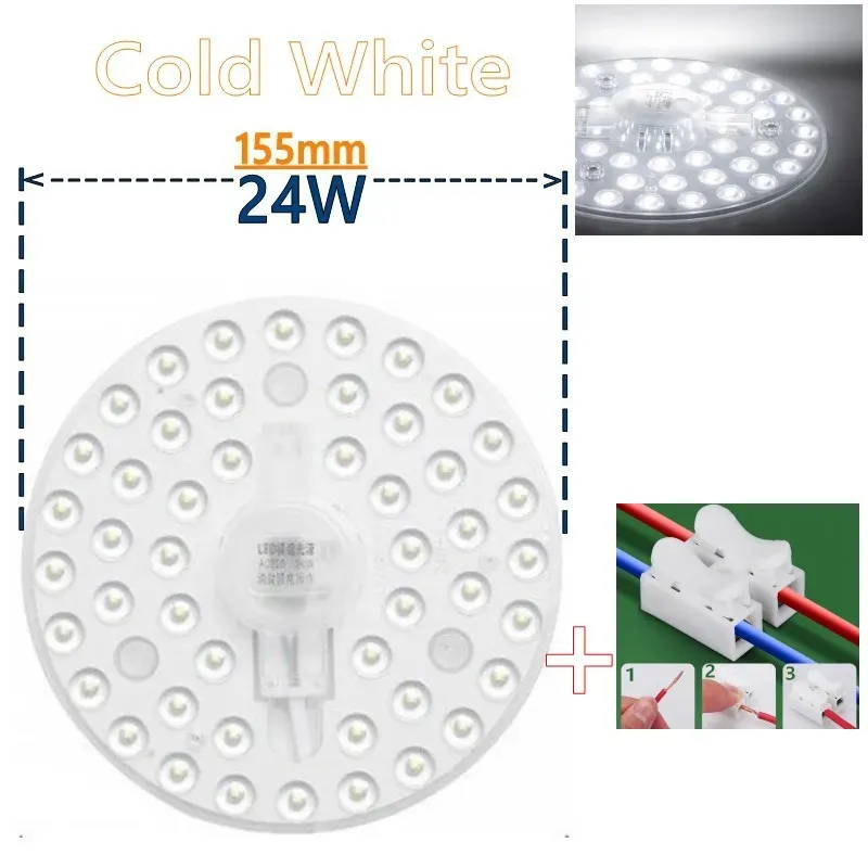 Anneau lumineux LED pour panneau rond de plafond, alimentation AC 220 V, 230 V, 240 V, SMD, 50 W, 36 W, 24 W, 18 W, 12 W 7