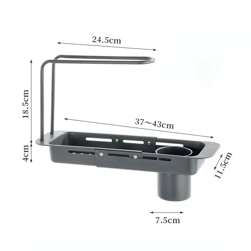 Rangement télescopique réglable pour éponge, évier de cuisine T1 9