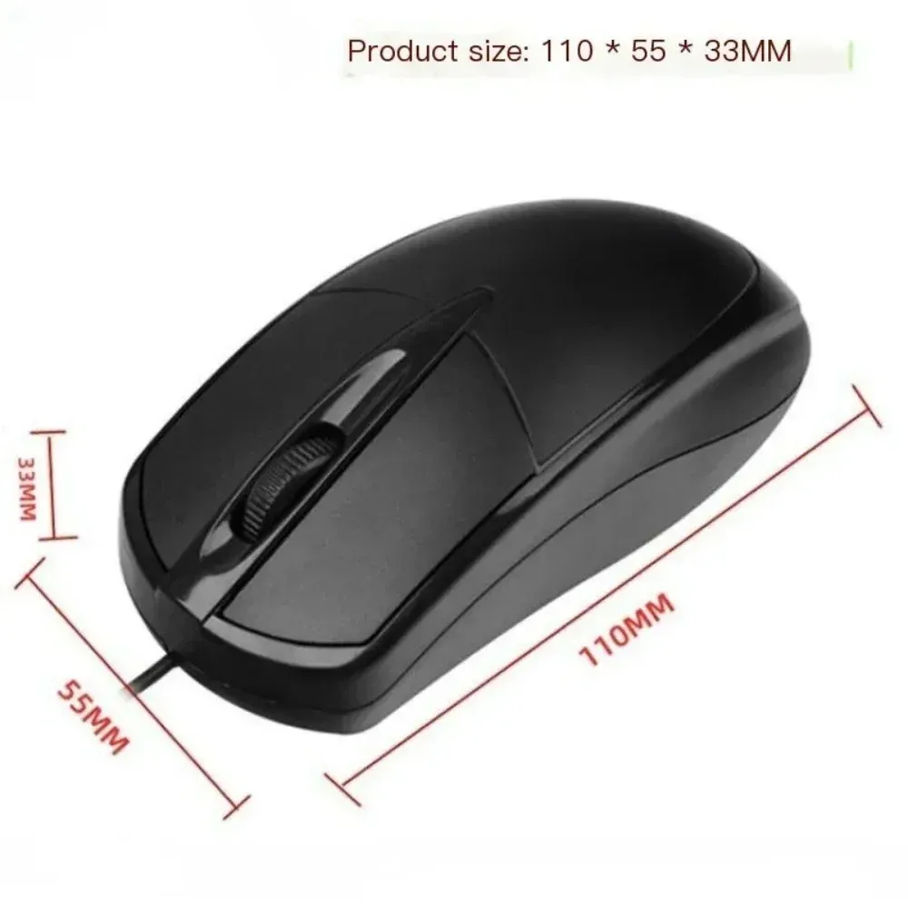 Souris optique filaire USB 3D à molette antidérapante, 1200 DPI, pour ordinateur portable et de bureau 5