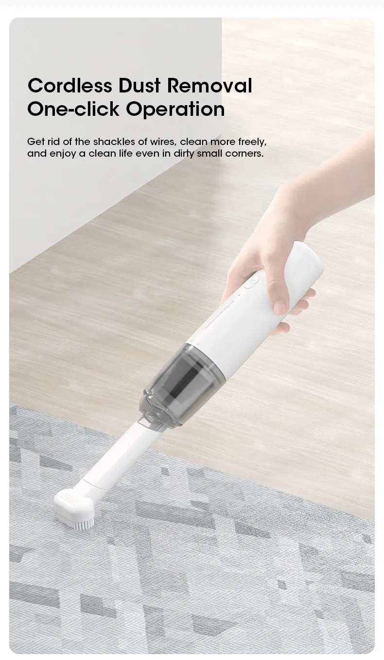 Aspirateur à main sans fil dans son environnement