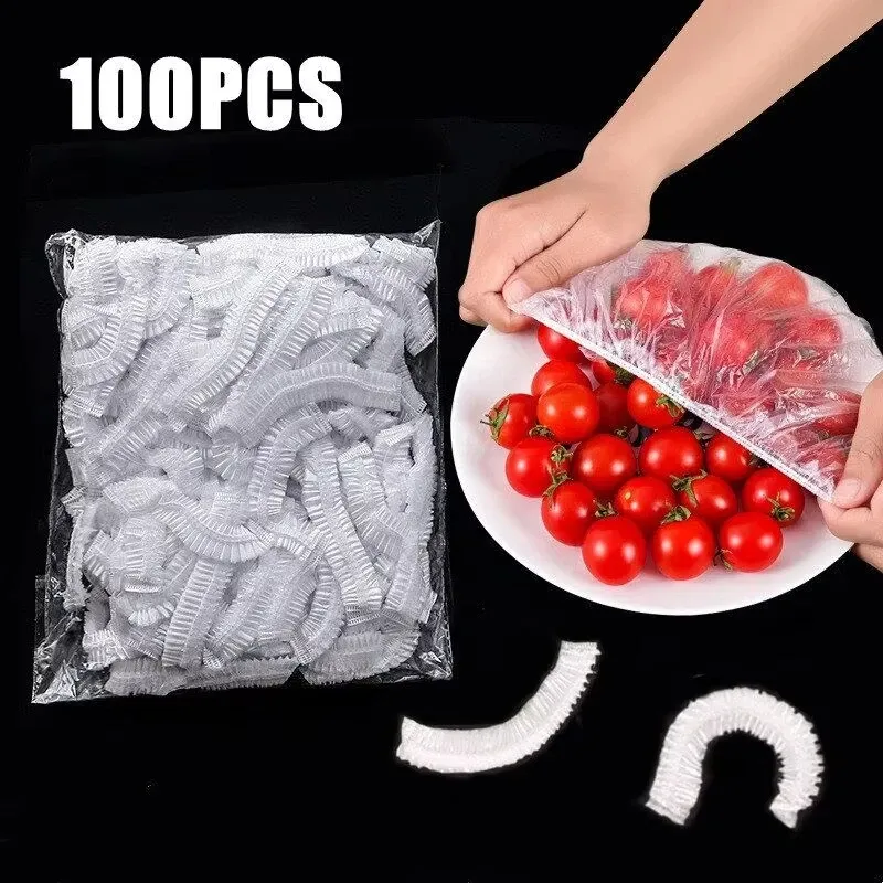 Film alimentaire élastique en plastique de qualité alimentaire pour fruits et légumes, sacs ronds pour réfrigérateur - Image 1