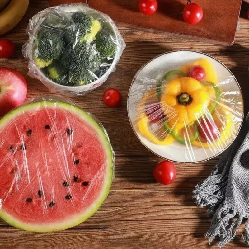 Film alimentaire élastique en plastique de qualité alimentaire pour fruits et légumes, sacs ronds pour réfrigérateur 6