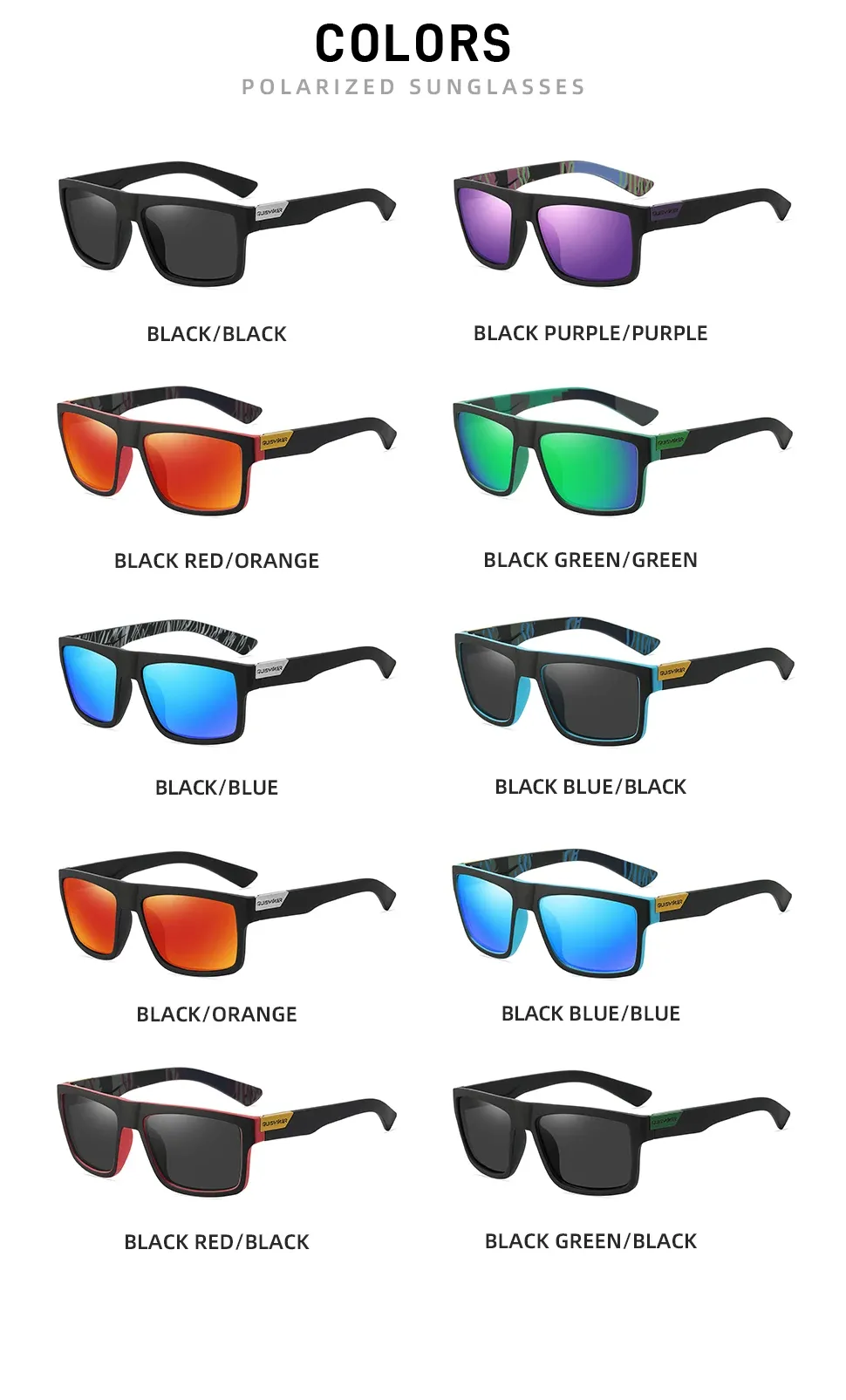 Lunettes de soleil polarisées, finitions