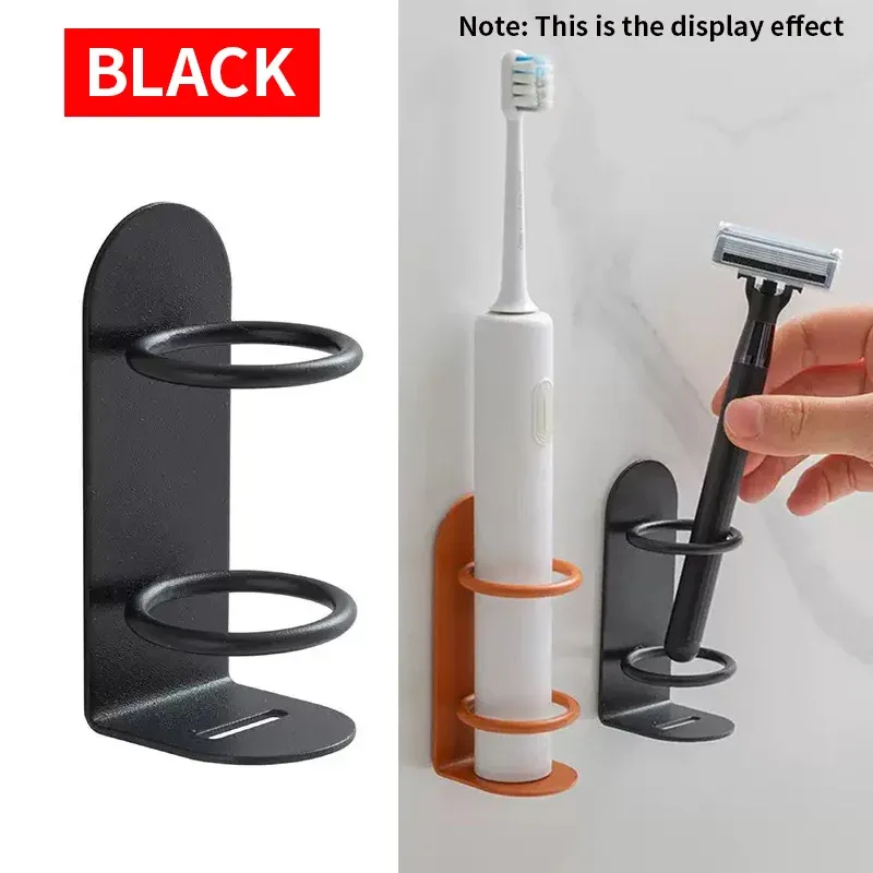 Porte-brosse à dents multifonctionnel en métal, sans perçage, à fixer au mur 8