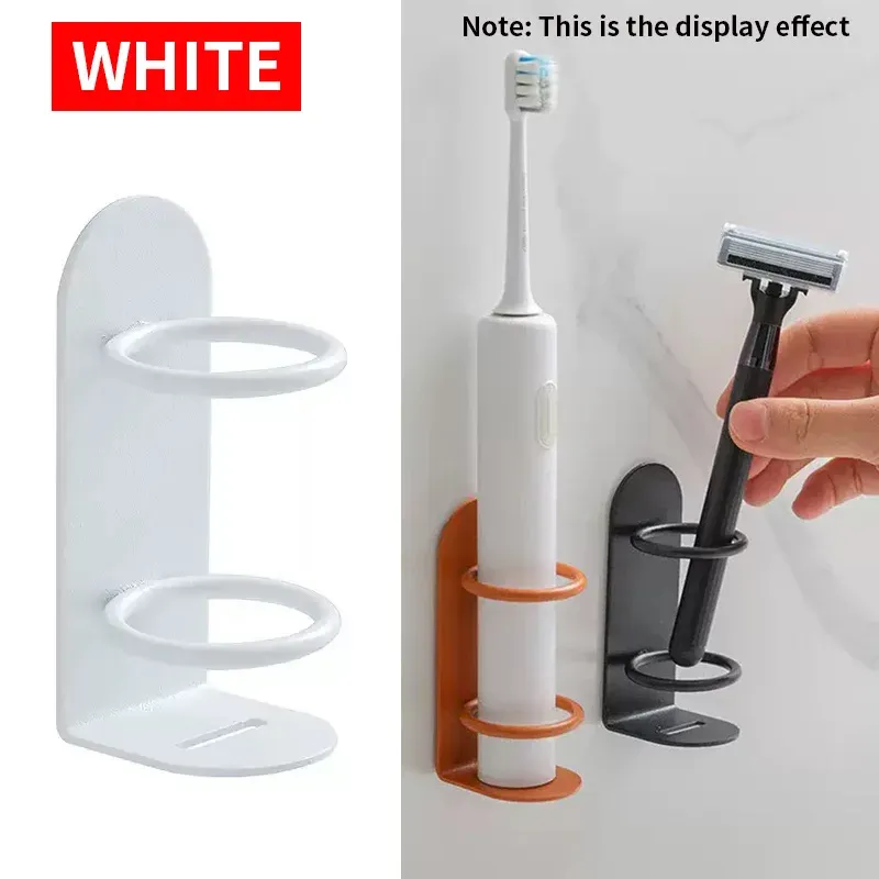 Porte-brosse à dents multifonctionnel en métal, sans perçage, à fixer au mur 7