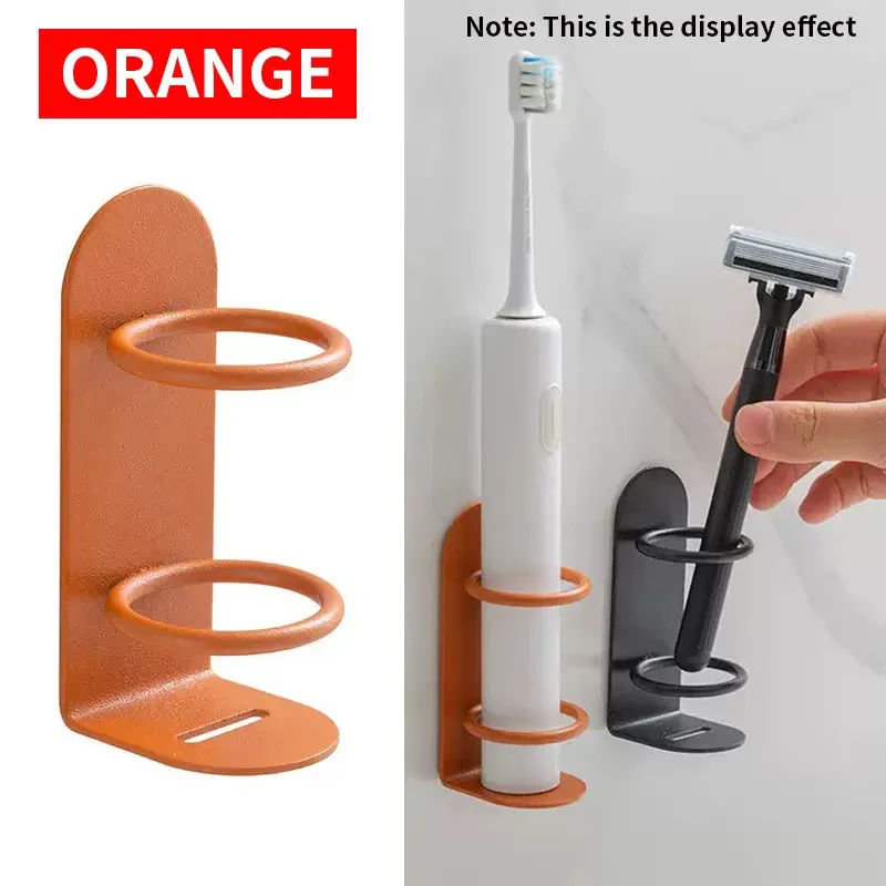 Porte-brosse à dents multifonctionnel en métal, sans perçage, à fixer au mur 9