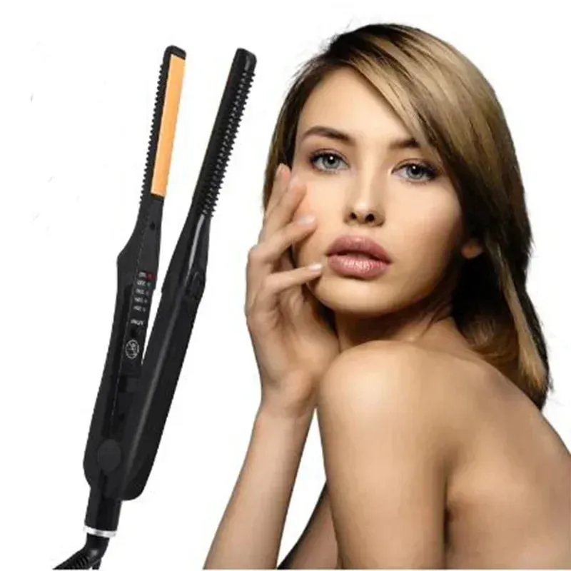 Mini fer à lisser 2 en 1, fer à boucler professionnel en céramique, fer plat court pour femmes et hommes, lisseur pour barbe 5