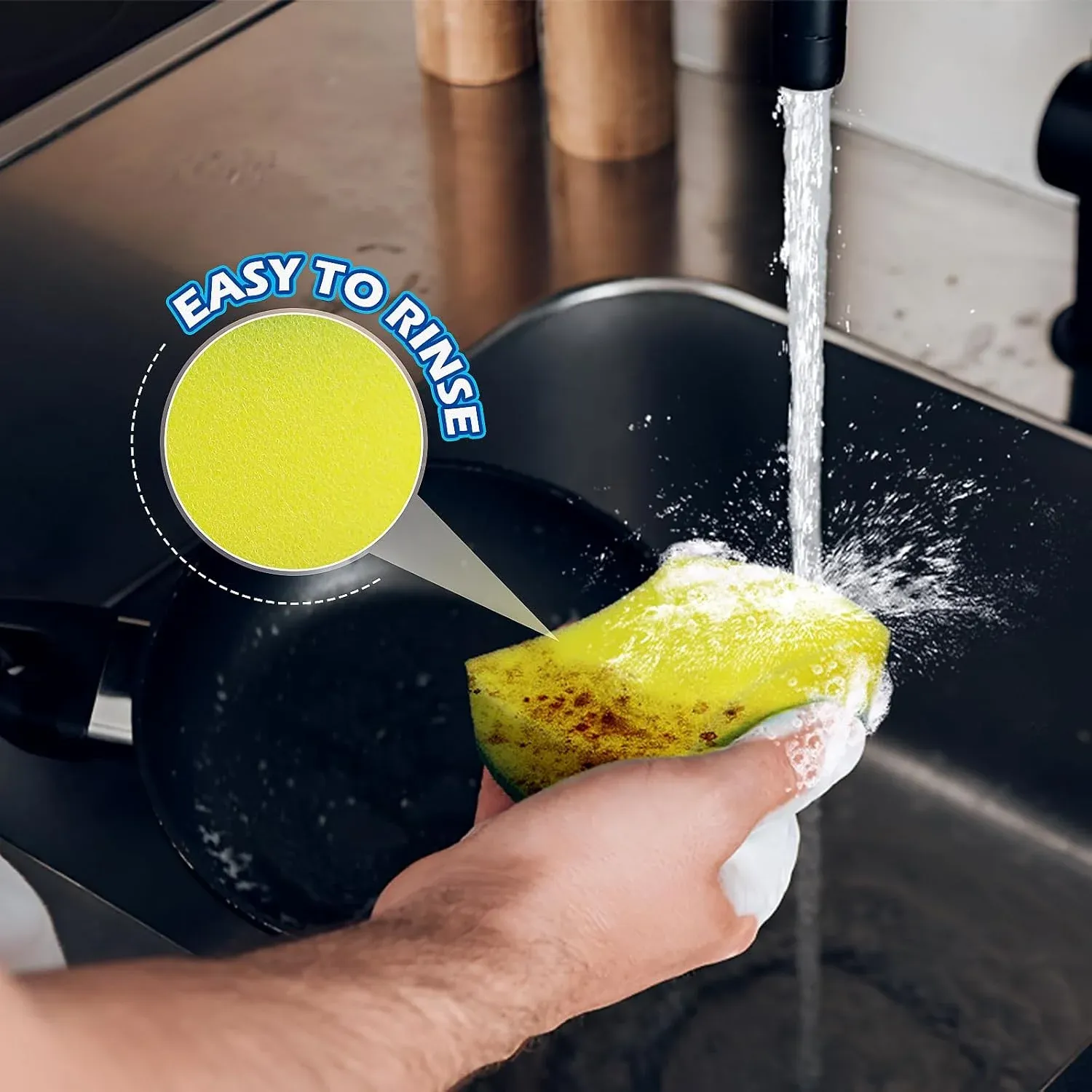 Éponges de nettoyage très absorbantes pour la vaisselle, les casseroles et la graisse de cuisine 3