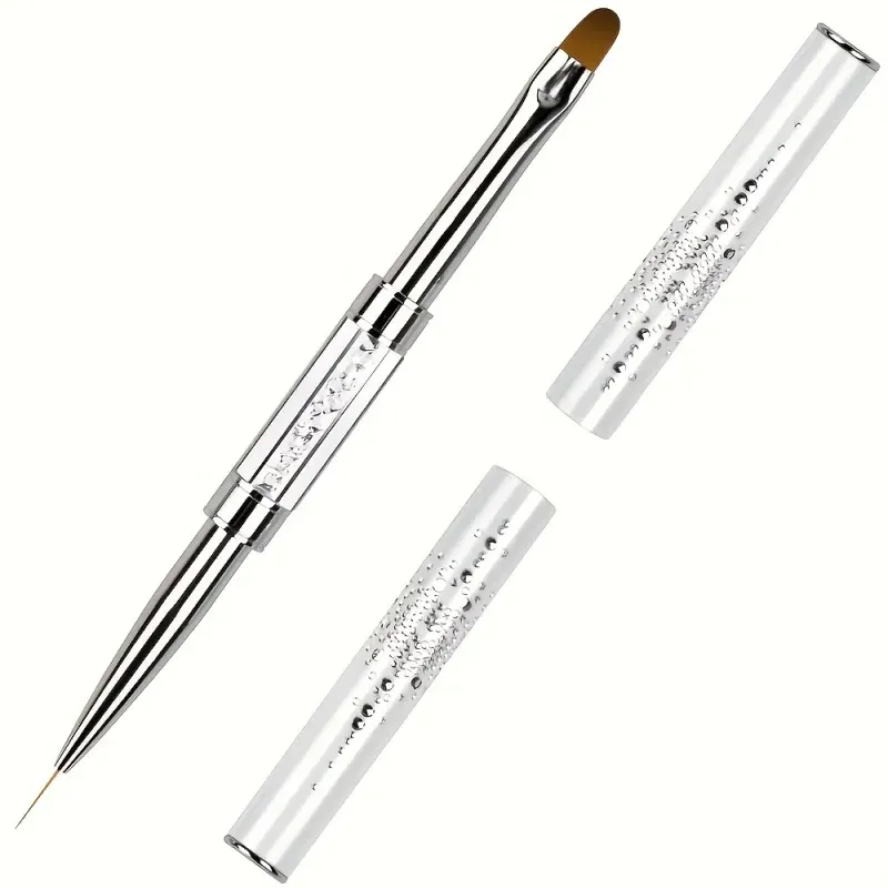 Pinceau à ongles double embout 2-en-1 pour gel polymère, outil de nail art inodore pour extension rapide des ongles - Image 1