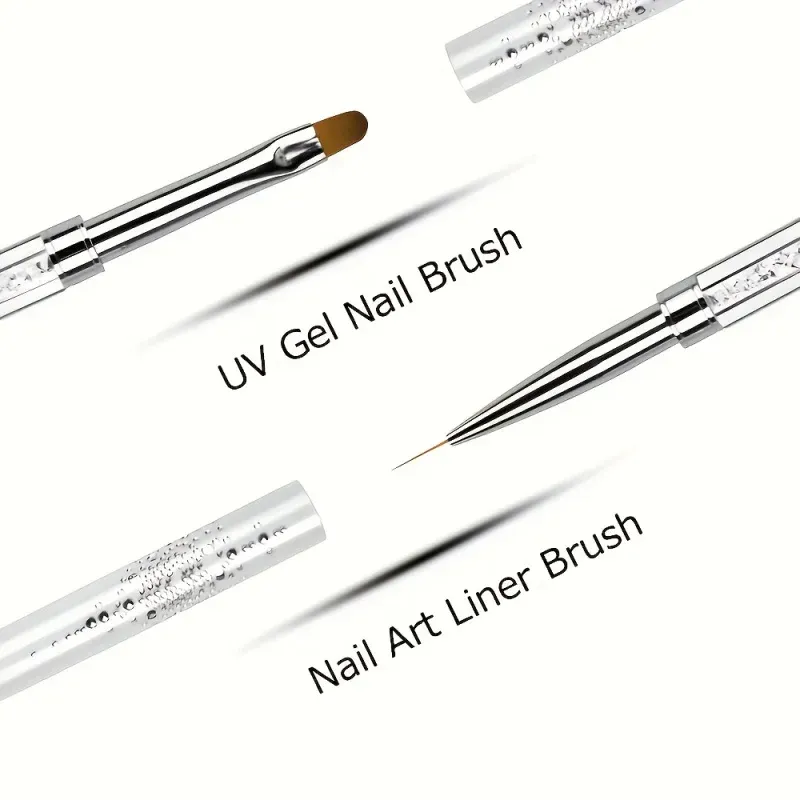 Pinceau à ongles double embout 2-en-1 pour gel polymère, outil de nail art inodore pour extension rapide des ongles 6