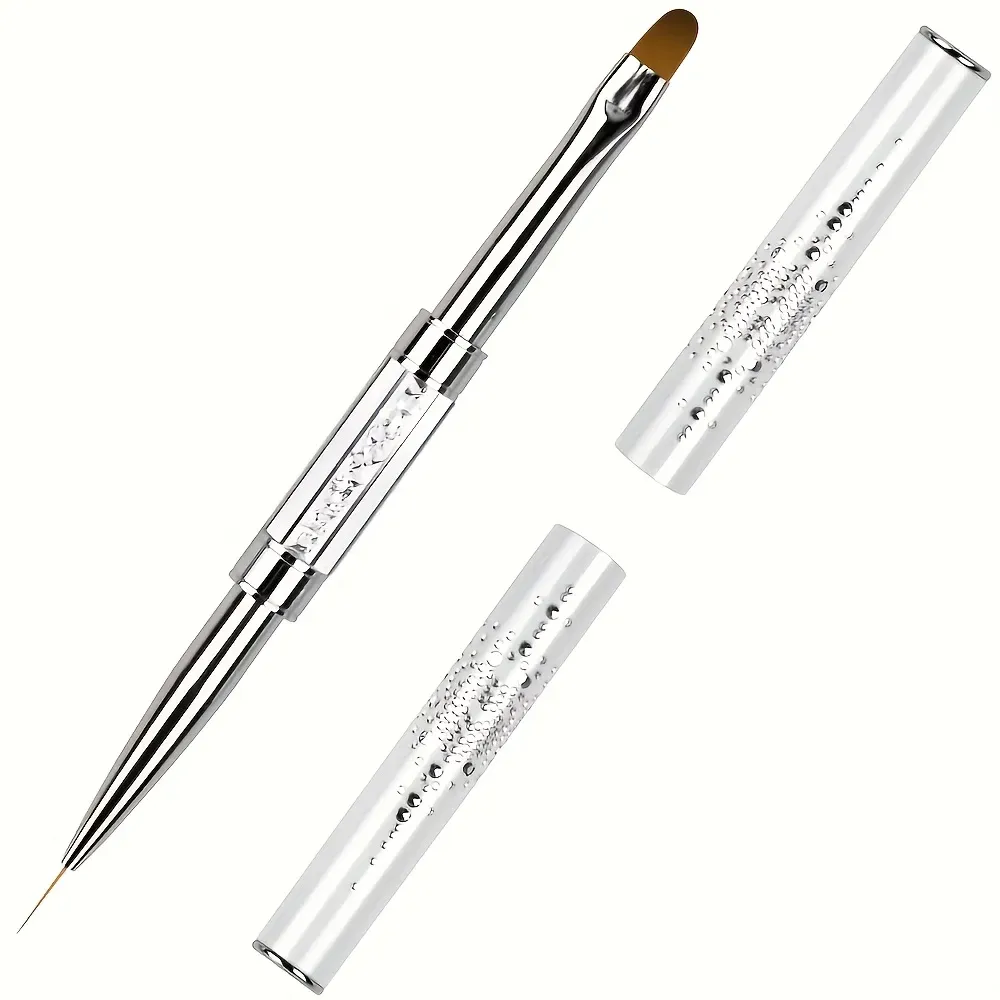 Pinceau à ongles double embout 2-en-1 pour gel polymère, outil de nail art inodore pour extension rapide des ongles 7