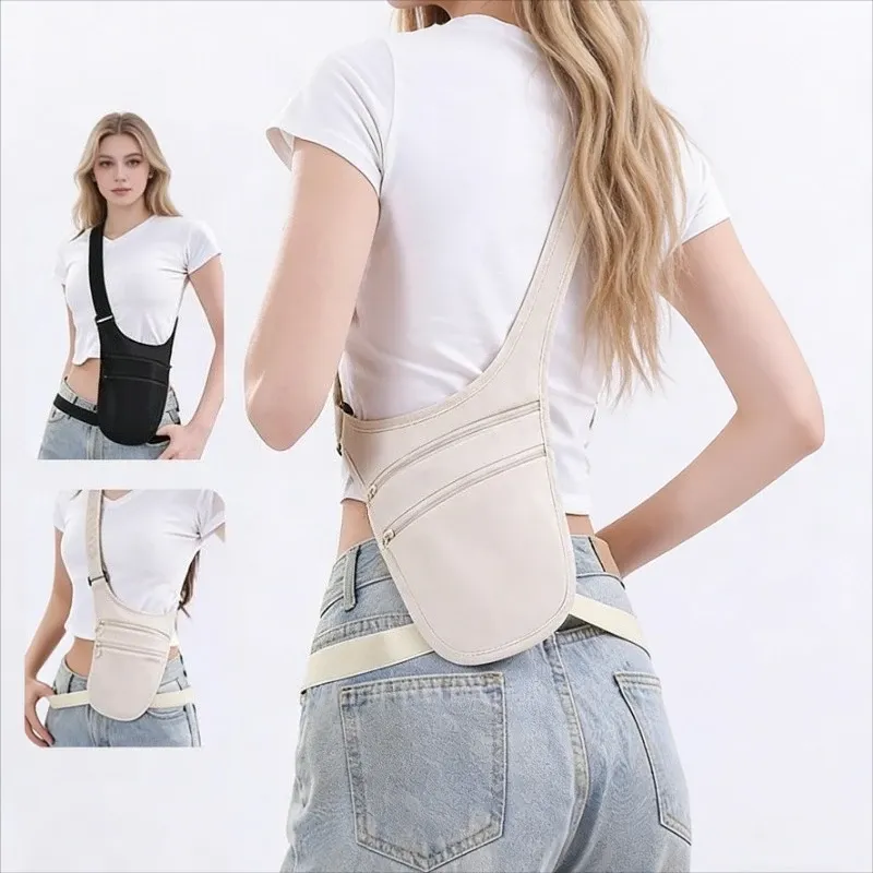 Sac banane antivol léger et imperméable pour le voyage, la randonnée et la course à pied, mixte